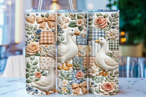 Download Inflated Goose Floral Tumbler Wrap PNG - Floral tumbler wrap Collection