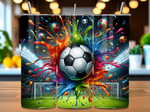 Download Soccer Splash Tumbler Wrap PNG - Premium Resources