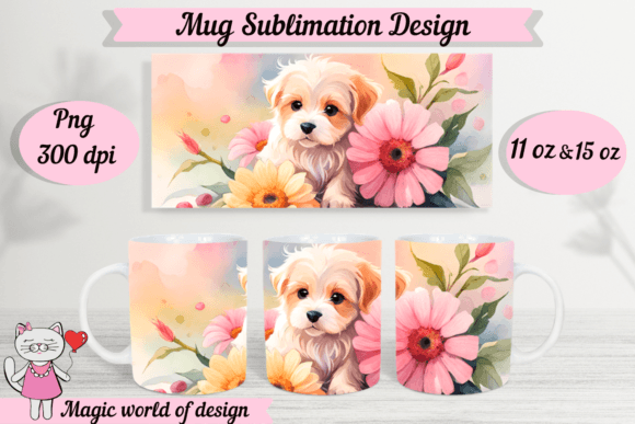 Download Cute Puppy Mug Sublimation Designs PNG, - Mug sublimation designs Collection