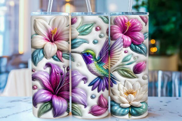 Download Inflated Hummingbird Floral Tumbler Wrap - Floral tumbler wrap Collection