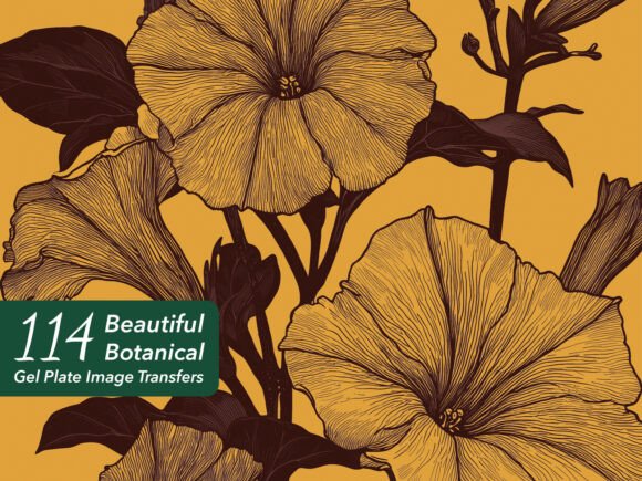 Download 112 Botanical Gel Plate Image Transfers - Premium Resources